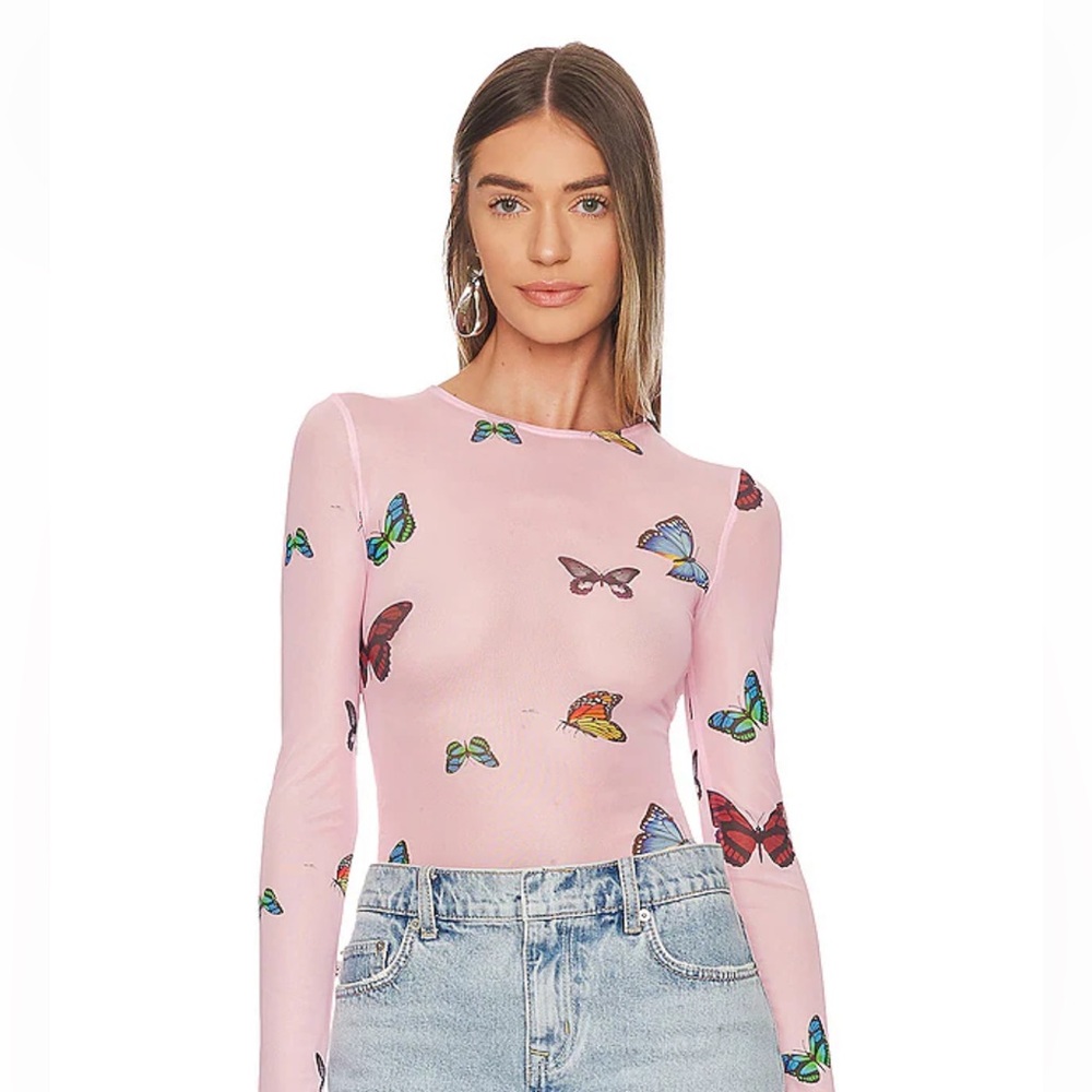 Ari Butterfly Mesh Top